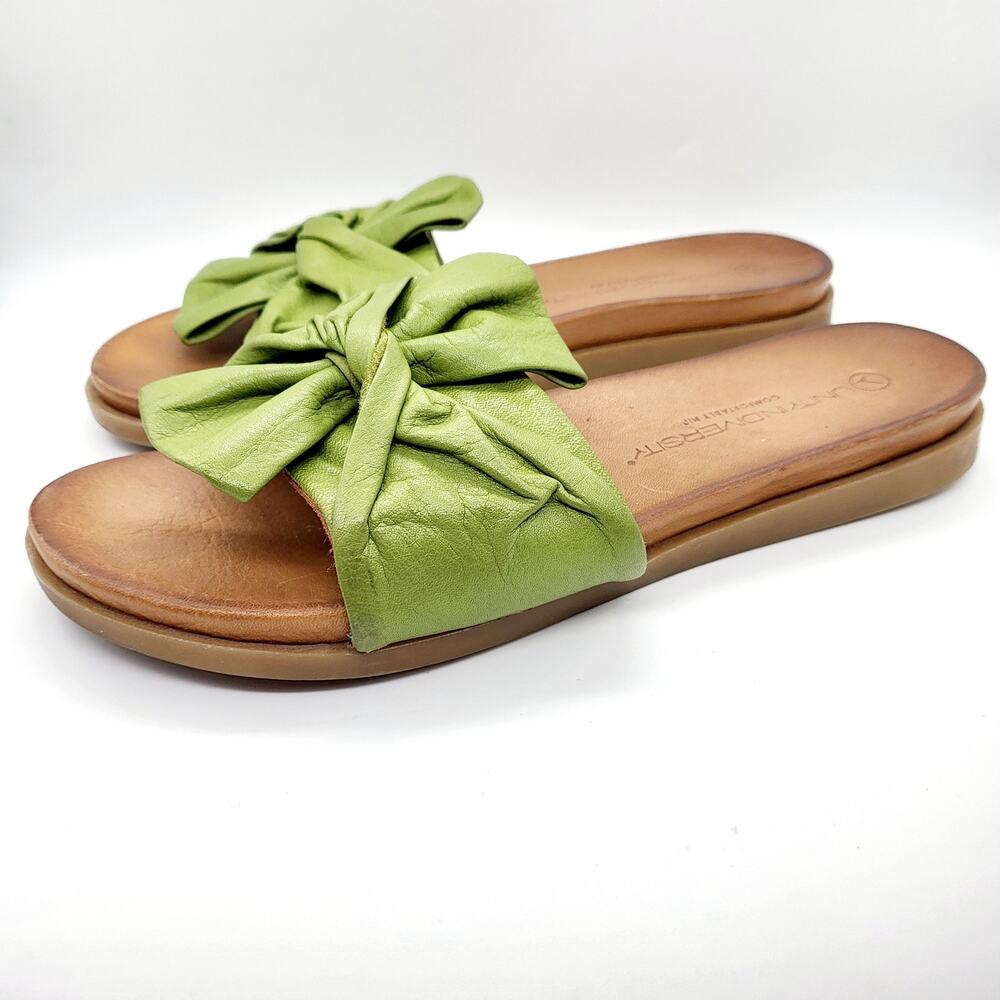 Unity in Diversity Diona Green Italian Leather Twisted Tie Sandals Women’s EU 37 - Picture 3 of 10